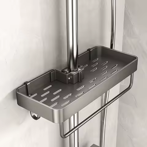 Plateau suspendu sur tige de douche