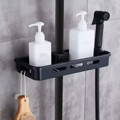 Étagère noire simple suspendue pommeau