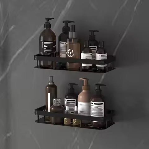 Étagère double couche noire blanche murale